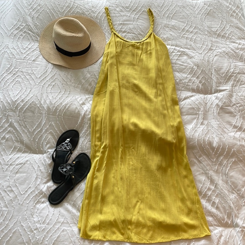 Yellow midi dress